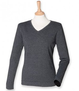 Henbury H721 - Ladies Lightweight Cotton Acrylic V Neck Sweater
