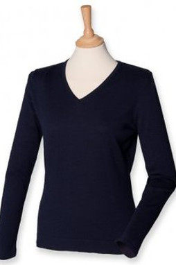 Henbury H721 - Ladies Lightweight Cotton Acrylic V Neck Sweater