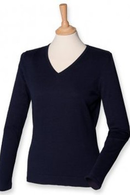 Henbury H721 - Ladies Lightweight Cotton Acrylic V Neck Sweater