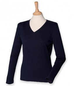 Henbury H721 - Ladies Lightweight Cotton Acrylic V Neck Sweater
