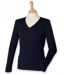 Henbury H721 - Ladies Lightweight Cotton Acrylic V Neck Sweater