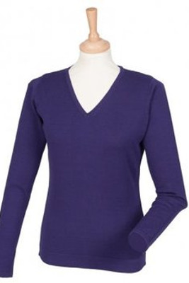 Henbury H721 - Ladies Lightweight Cotton Acrylic V Neck Sweater