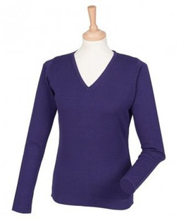Henbury H721 - Ladies Lightweight Cotton Acrylic V Neck Sweater