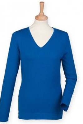 Henbury H721 - Ladies Lightweight Cotton Acrylic V Neck Sweater