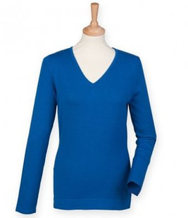 Henbury H721 - Ladies Lightweight Cotton Acrylic V Neck Sweater