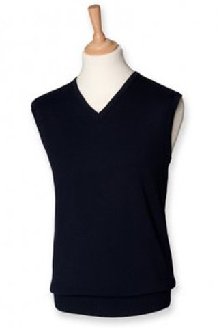 Henbury H724 - Lightweight Sleeveless Cotton Acrylic V Neck Sweater