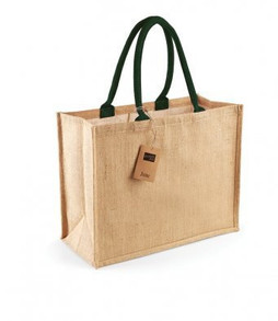 Westford mill W407 - Eco-Friendly Jute Shopper with Cotton Handles