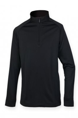 Henbury H862 - Performance Zip Neck Top with Fleece Lining