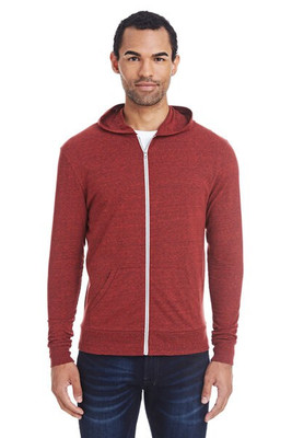 Threadfast 302Z - Unisex Triblend Full-Zip Light Hoodie