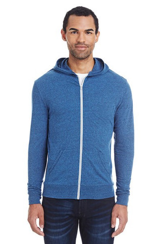 Threadfast 302Z - Unisex Triblend Full-Zip Light Hoodie