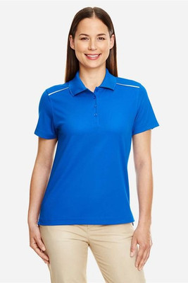 Core 365 78181R - Polo Deportivo Mujer con Piping Reflectante