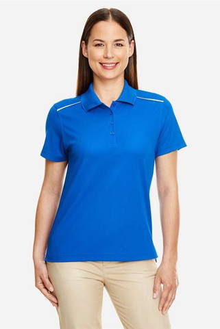 Core 365 78181R - Polo Deportivo Mujer con Piping Reflectante