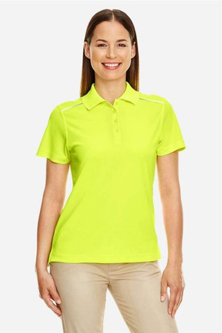 Core 365 78181R - Polo Deportivo Mujer con Piping Reflectante