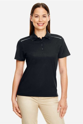Core 365 78181R - Polo Deportivo Mujer con Piping Reflectante