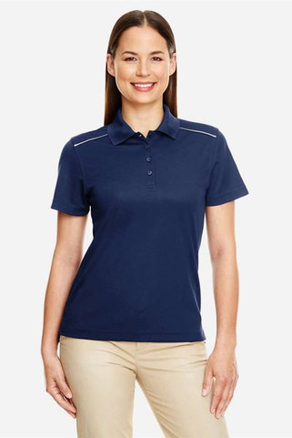 Core 365 78181R - Polo Deportivo Mujer con Piping Reflectante