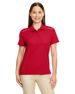 Core 365 78181R - Polo Deportivo Mujer con Piping Reflectante