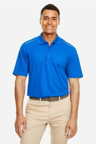 Core 365 88181R - Mens Radiant Performance Piqué Polo with Reflective Piping