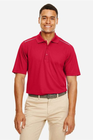 Core 365 88181R - Mens Radiant Performance Piqué Polo with Reflective Piping