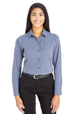 Devon & Jones DG535W - Ladies CrownLux Performance Tonal Mini Check Shirt