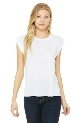 Bella+Canvas 8804 - Ladies Flowy Muscle T-Shirt with Rolled Cuff
