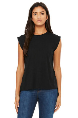 Bella+Canvas 8804 - Ladies Flowy Muscle T-Shirt with Rolled Cuff