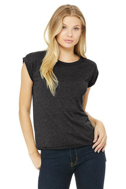 Bella+Canvas 8804 - Ladies Flowy Muscle T-Shirt with Rolled Cuff
