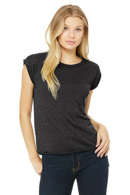Bella+Canvas 8804 - Ladies Flowy Muscle T-Shirt with Rolled Cuff