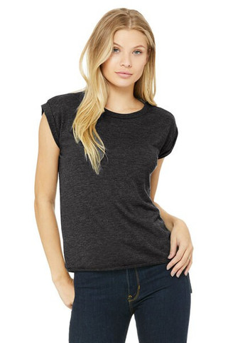 Bella+Canvas 8804 - Ladies Flowy Muscle T-Shirt with Rolled Cuff