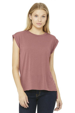 Bella+Canvas 8804 - Ladies Flowy Muscle T-Shirt with Rolled Cuff