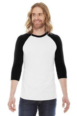 American Apparel BB453W - Unisex Poly-Cotton 3/4-Sleeve Raglan T-Shirt