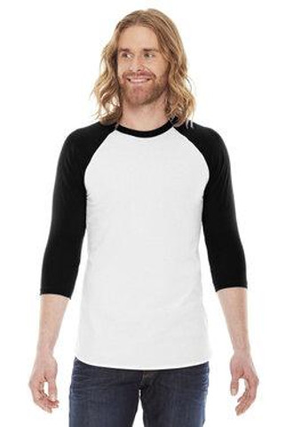 American Apparel BB453W - Unisex Poly-Cotton 3/4-Sleeve Raglan T-Shirt