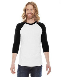 American Apparel BB453W - Unisex Poly-Cotton 3/4-Sleeve Raglan T-Shirt