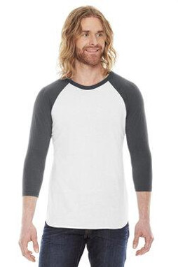 American Apparel BB453W - Unisex Poly-Cotton 3/4-Sleeve Raglan T-Shirt