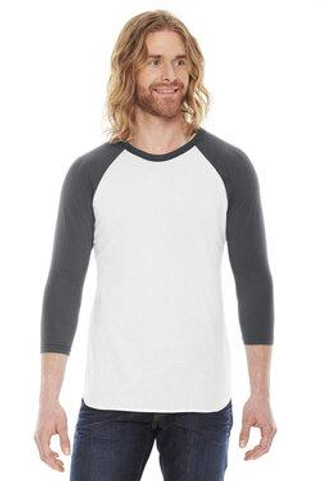 American Apparel BB453W - Unisex Poly-Cotton 3/4-Sleeve Raglan T-Shirt