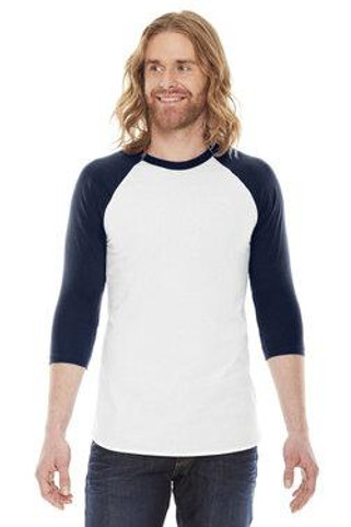 American Apparel BB453W - Unisex Poly-Cotton 3/4-Sleeve Raglan T-Shirt