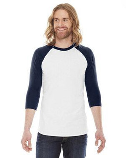 American Apparel BB453W - Unisex Poly-Cotton 3/4-Sleeve Raglan T-Shirt
