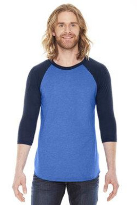 American Apparel BB453W - Unisex Poly-Cotton 3/4-Sleeve Raglan T-Shirt