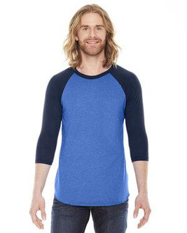 American Apparel BB453W - Unisex Poly-Cotton 3/4-Sleeve Raglan T-Shirt