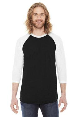 American Apparel BB453W - Unisex Poly-Cotton 3/4-Sleeve Raglan T-Shirt