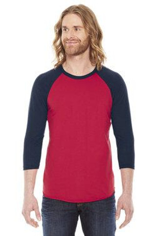American Apparel BB453W - Unisex Poly-Cotton 3/4-Sleeve Raglan T-Shirt