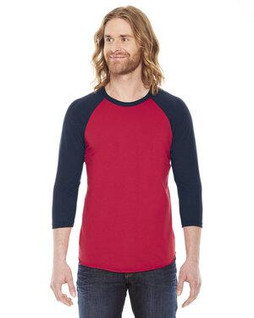 American Apparel BB453W - Unisex Poly-Cotton 3/4-Sleeve Raglan T-Shirt