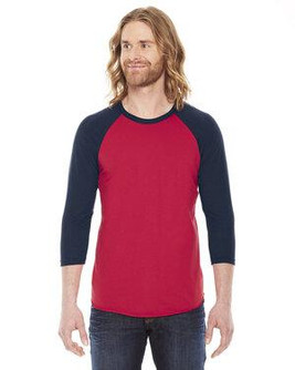 American Apparel BB453W - Unisex Poly-Cotton 3/4-Sleeve Raglan T-Shirt