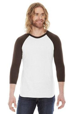 American Apparel BB453W - Unisex Poly-Cotton 3/4-Sleeve Raglan T-Shirt