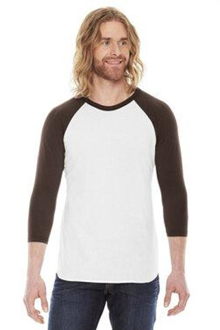 American Apparel BB453W - Unisex Poly-Cotton 3/4-Sleeve Raglan T-Shirt