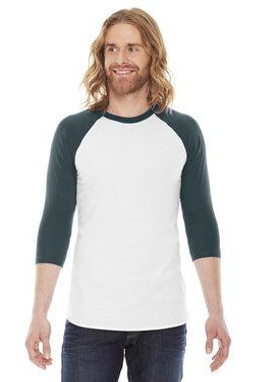 American Apparel BB453W - Unisex Poly-Cotton 3/4-Sleeve Raglan T-Shirt