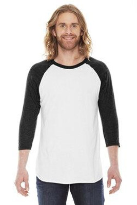 American Apparel BB453W - Unisex Poly-Cotton 3/4-Sleeve Raglan T-Shirt