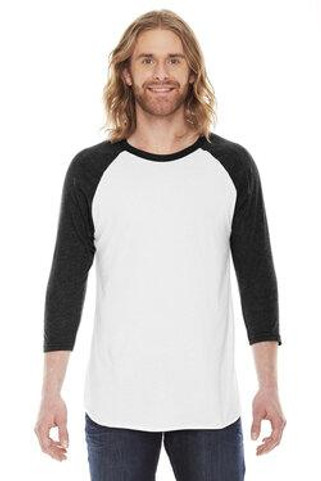 American Apparel BB453W - Unisex Poly-Cotton 3/4-Sleeve Raglan T-Shirt