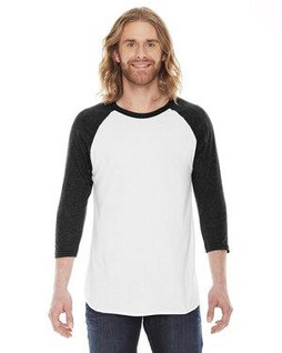 American Apparel BB453W - Unisex Poly-Cotton 3/4-Sleeve Raglan T-Shirt