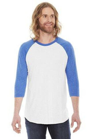 American Apparel BB453W - Unisex Poly-Cotton 3/4-Sleeve Raglan T-Shirt