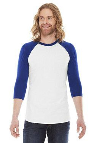 American Apparel BB453W - Unisex Poly-Cotton 3/4-Sleeve Raglan T-Shirt
